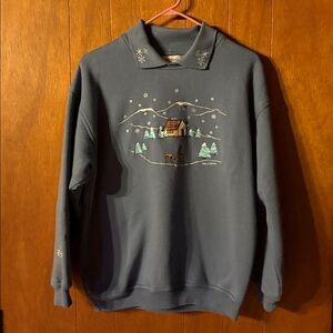 Northern Reflections Blue Sweater Winter Scene